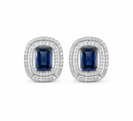 Load image into Gallery viewer, Royal Blue Double Halo Statement Stud Earrings