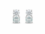 Load image into Gallery viewer, Dual-Cut Solitaire Zircon Stud Earrings