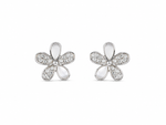 Load image into Gallery viewer, Mother-of-Pearl & Zircon Floral Stud Earrings