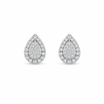 Load image into Gallery viewer, Teardrop Halo Sparkle Stud Earrings