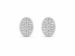 Load image into Gallery viewer, Sparkling Oval Pavé Zircon Stud Earrings