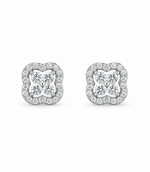 Load image into Gallery viewer, Clover Halo Sparkle Stud Earrings