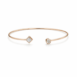 Load image into Gallery viewer, Rose Gold Polished Silver Open Bangle