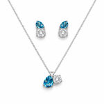 Load image into Gallery viewer, Azure Spark Blue & Silver Pendant Set