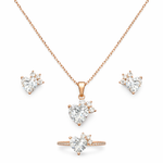 Load image into Gallery viewer, Heart Shaped Silver Neckpiece Set