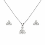 Load image into Gallery viewer, Classic Radiance Silver Pendant & Stud Set