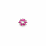 Load image into Gallery viewer, Silver Pink Floral Nose Pin
