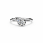 Load image into Gallery viewer, Elegant Teardrop Silver Solitaire Ring