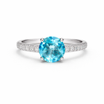 Load image into Gallery viewer, Elegant Blue Topaz Solitaire Ring