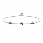 Load image into Gallery viewer, Adjustable Silver Blue Stone Bracelet