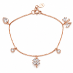 Load image into Gallery viewer, Lucky Clover Rose Gold Sterling Silver Bracelet