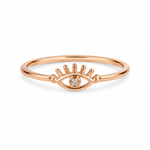 Load image into Gallery viewer, Rose Gold Evil Eye Silver Ring