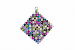 Load image into Gallery viewer, Multicolor Mosaic Diamond Sterling Silver Pendant