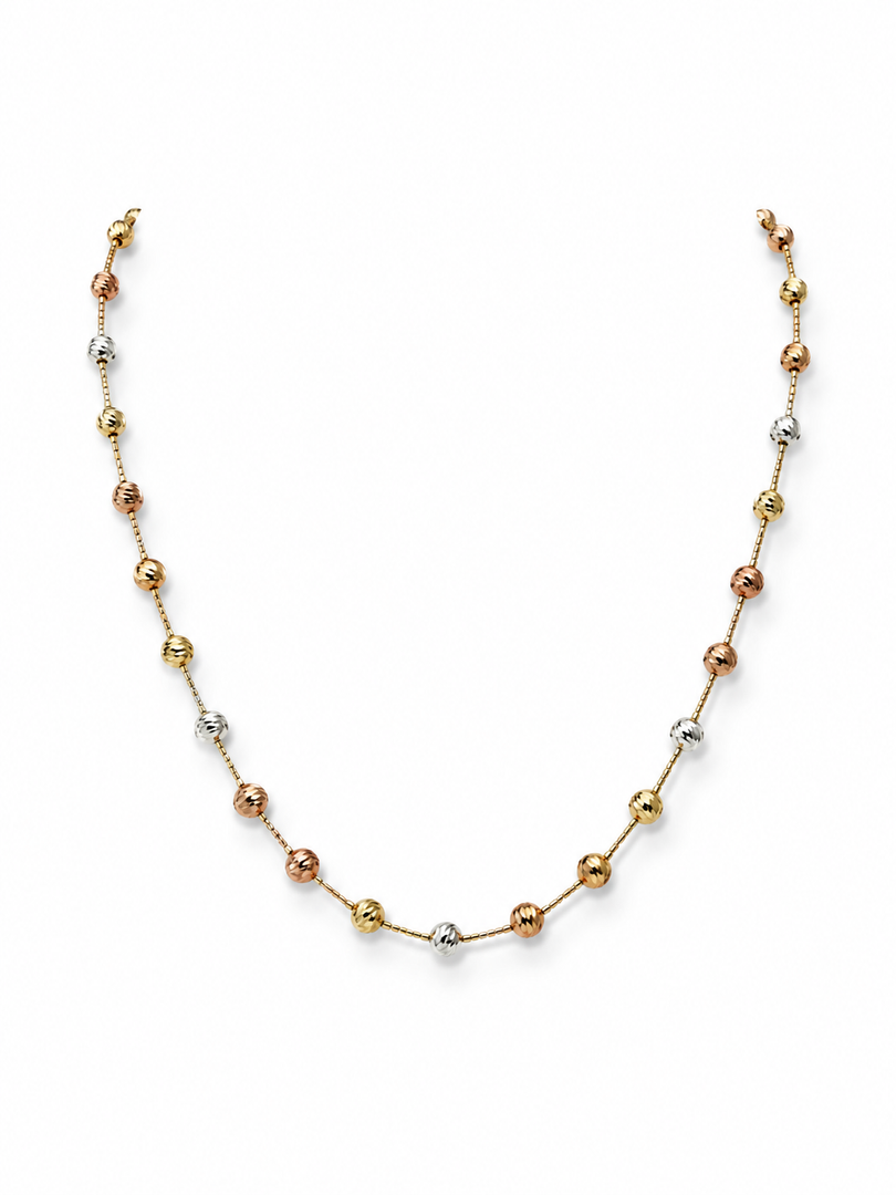 Tri-Tone Bead Chain Necklace