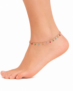 Load image into Gallery viewer, Rose Silver Multi Colour Bead Anklet