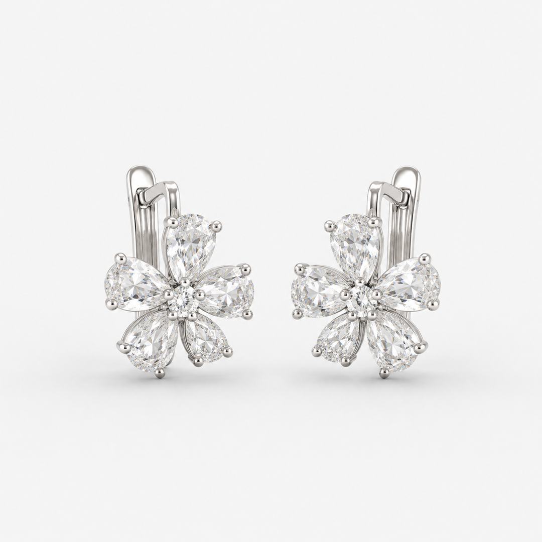 Crystal Bloom Drop Earrings