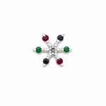 Load image into Gallery viewer, Celestial Multicolor Starburst Sterling Silver Nose Pin