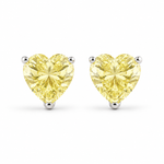 Load image into Gallery viewer, Yellow Heart Solitaire Studs