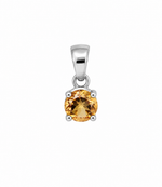 Load image into Gallery viewer, Golden Citrine Solitaire Sterling Silver Pendant