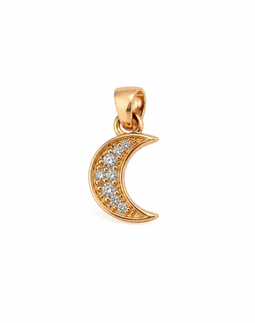 Celestial Crescent Moon Sterling Silver Pendant