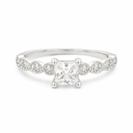 Load image into Gallery viewer, Princess Solitaire Vintage Silver Ring
