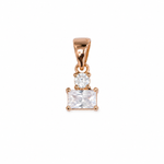 Load image into Gallery viewer, Rose Gold Dual-Cut Solitaire Sterling Silver Pendant