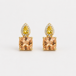 Load image into Gallery viewer, Golden Glow Drop Silver Earrings