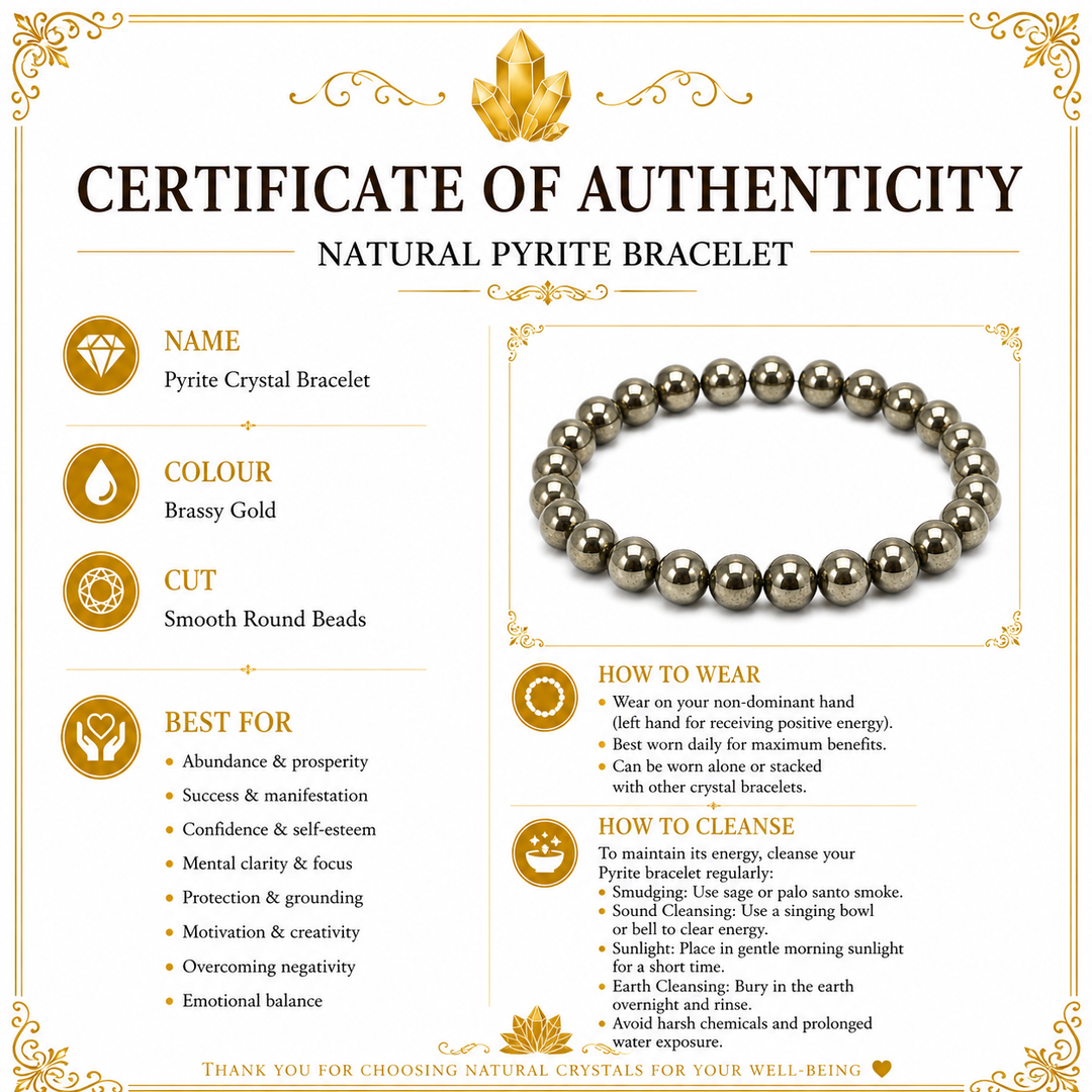 Pyrite Beaded Crystal Bracelet