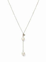 Load image into Gallery viewer, Pearl Drop Lariat Necklace