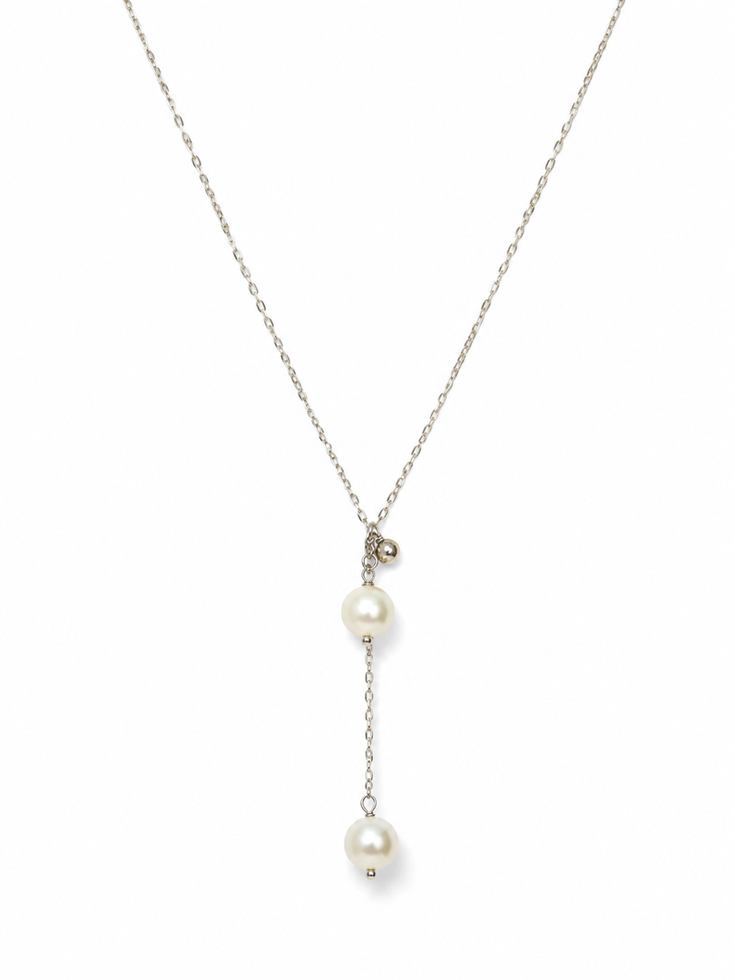 Pearl Drop Lariat Necklace