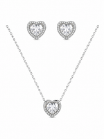 Load image into Gallery viewer, Sparkling Heart Sterling Silver Necklace