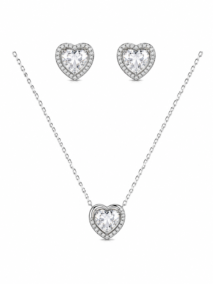 Sparkling Heart Sterling Silver Necklace