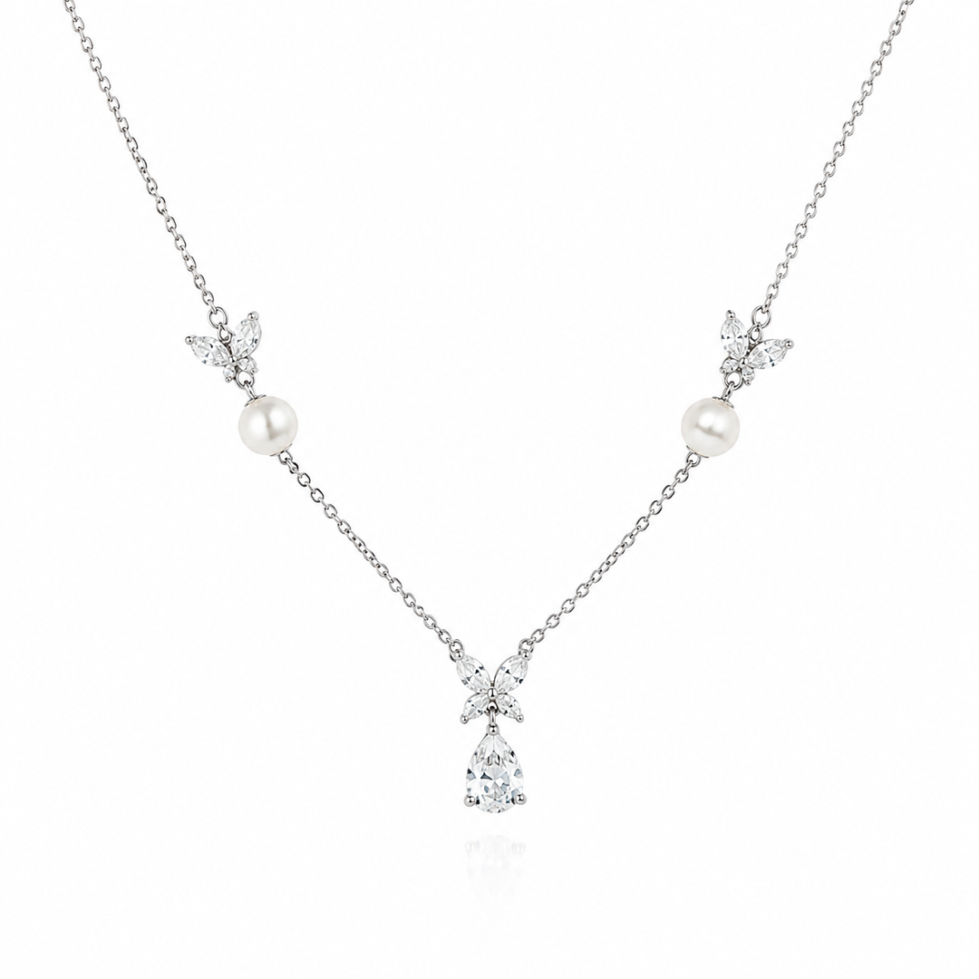 Pearl Butterfly Sterling Silver Necklace