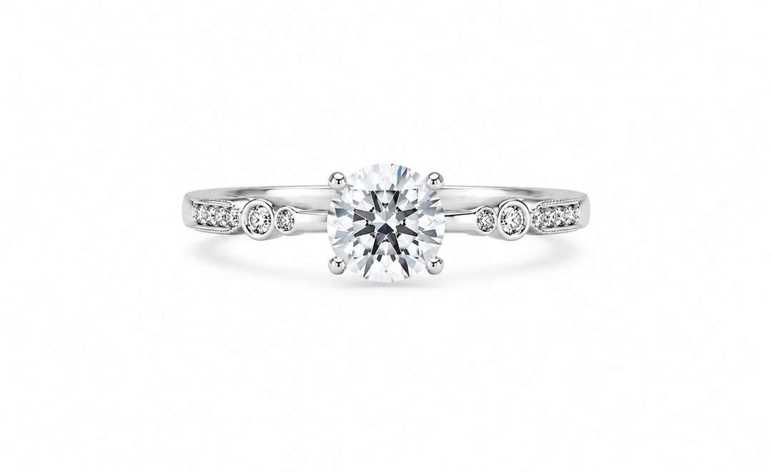 Classic Round Solitaire Sterling Silver Ring