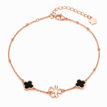Load image into Gallery viewer, Black Clover Rose Gold Sterling Silver Bracelet