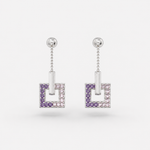 Load image into Gallery viewer, Lilac Frame Drop Earrings