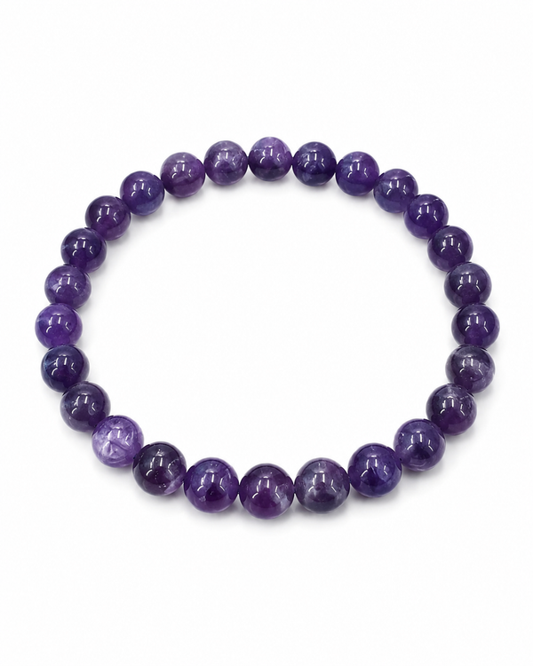 Amethyst Round Bead Bracelet