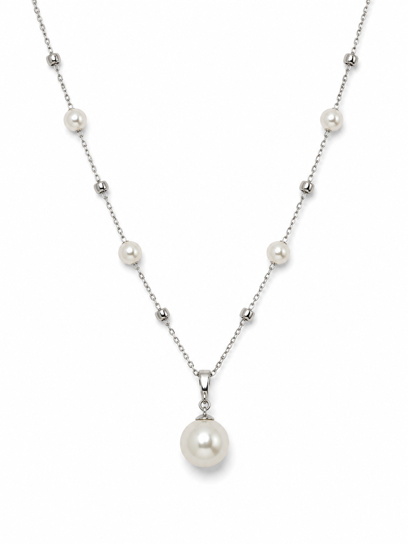 Classic Pearl Charm Necklace