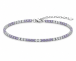 Load image into Gallery viewer, Lavender &amp; White Tennis Sterling Silver Bracelet