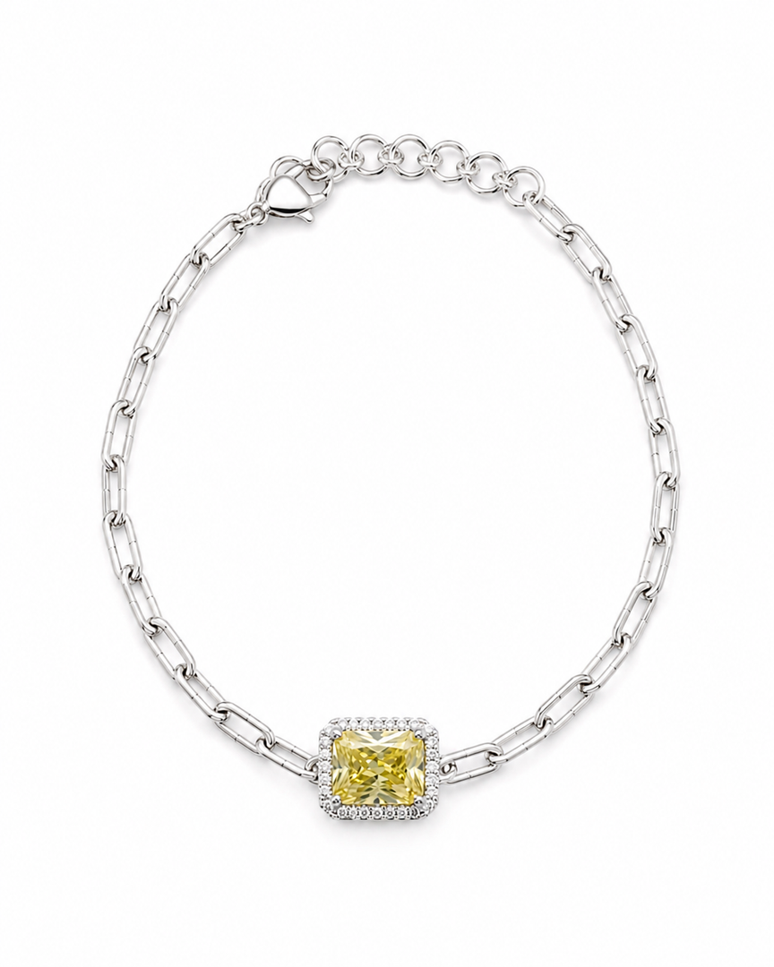 Golden Radiance Sterling Silver Paperclip Bracelet