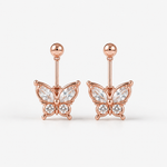 Load image into Gallery viewer, Rose Gold Butterfly Bugadi Earrings