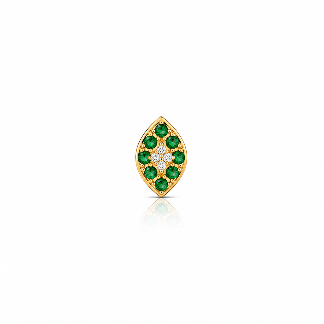 Marquise Gold-Plated Sterling Silver Nose Pin