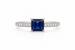 Load image into Gallery viewer, Princess Cut Royal Blue Sterling Silver Ring