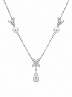 Load image into Gallery viewer, Butterfly Pearl Drop Necklace