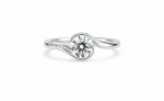 Load image into Gallery viewer, Modern Swirl Solitaire Sterling Silver Ring