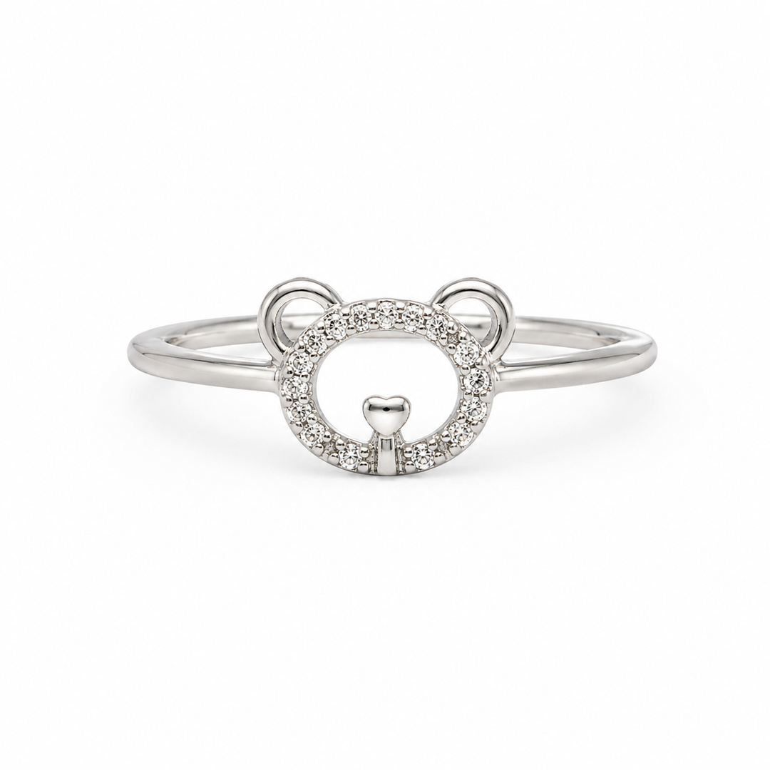 Teddy Charm Silver Ring