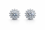 Load image into Gallery viewer, Round Cut Halo Silver Stud Earrings