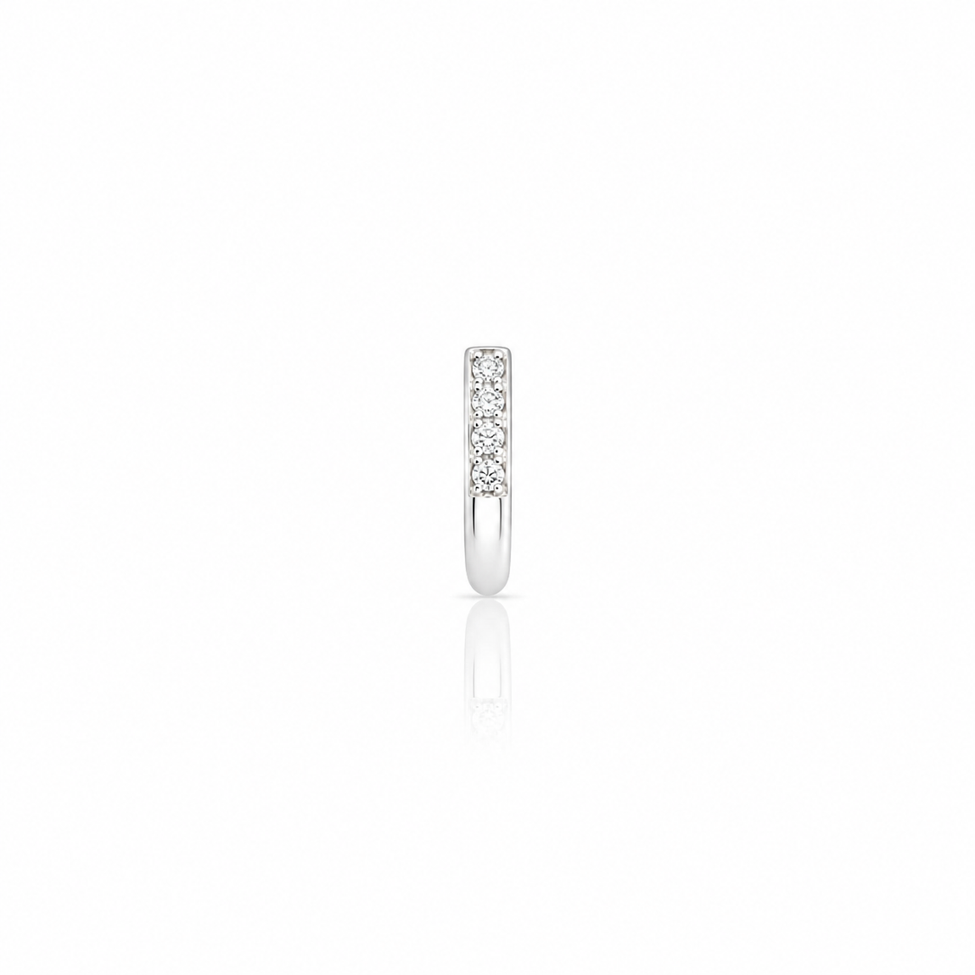 Minimal Sparkle Hoop Sterling Silver Nose Pin