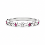 Load image into Gallery viewer, Pink Wave Bezel Silver Ring