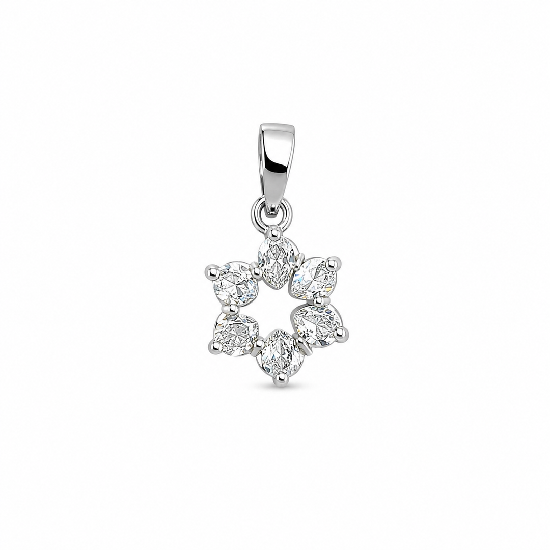 Floral Halo Zircon Pendant